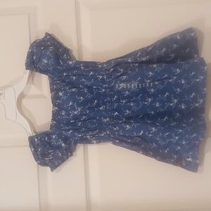 Ralph Lauren adoreable blue floral dress and bloomer size 24 months NWT